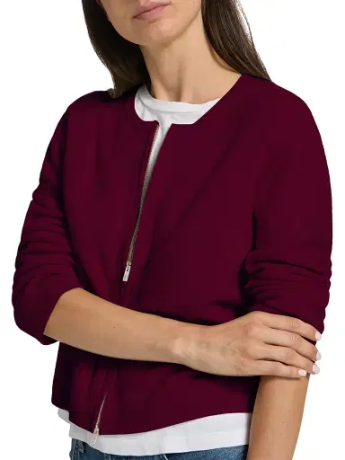 LESET Women's Jesse Wool Two-Way Zip Cardigan - Mulberry - Size XL | Thumbnail 6 LESET Women's Jesse Wool Two-Way Zip Cardigan - Mulberry - Size XL | Thumbnail 6