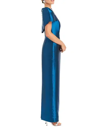 Mestiza New York Women's Eve Embellished Satin Caplet Column Gown | Thumbnail 4