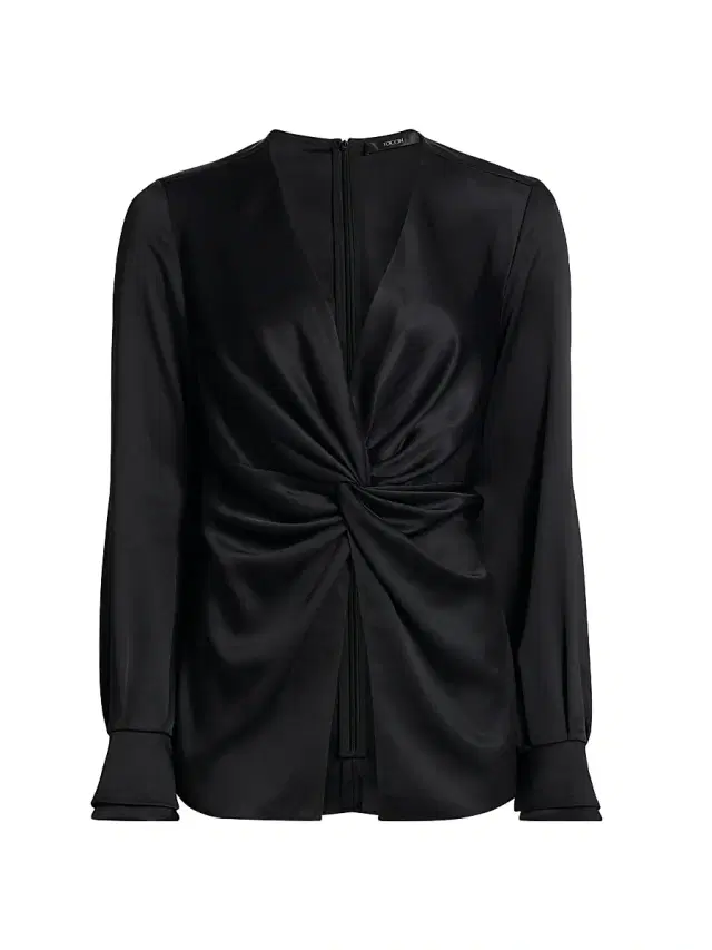 Toccin Women's Lauren Twist V-Neck Blouse - Jet
