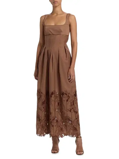 Sabina Musáyev Women's Amani Darted Poplin Maxi Dress | Thumbnail 3