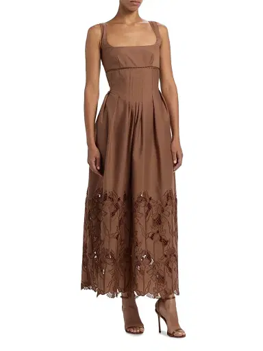 Sabina Musáyev Women's Amani Darted Poplin Maxi Dress | Thumbnail 4