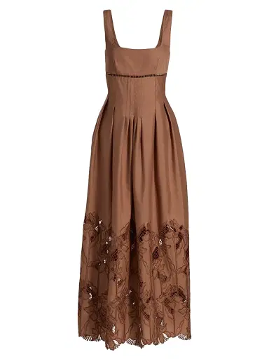 Sabina Musáyev Women's Amani Darted Poplin Maxi Dress | Thumbnail 1