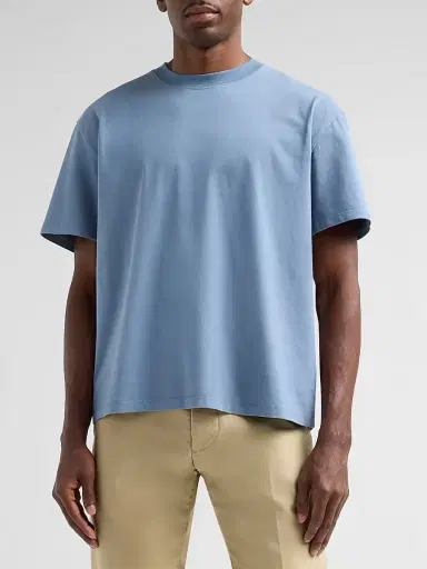 Nahmias Men's Daydreaming Logo-Appliqué Cotton Boxy T-Shirt - Steel Blue | Thumbnail 4