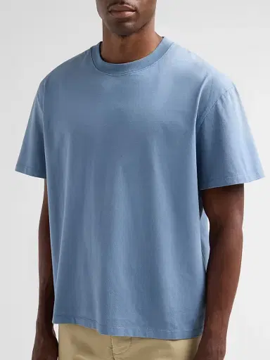 Nahmias Men's Daydreaming Logo-Appliqué Cotton Boxy T-Shirt - Steel Blue | Thumbnail 5