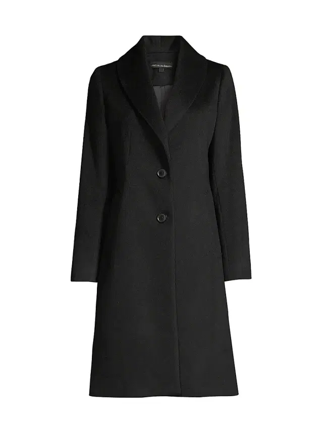 Sofia Cashmere Women's Wool-Blend Coat - Black