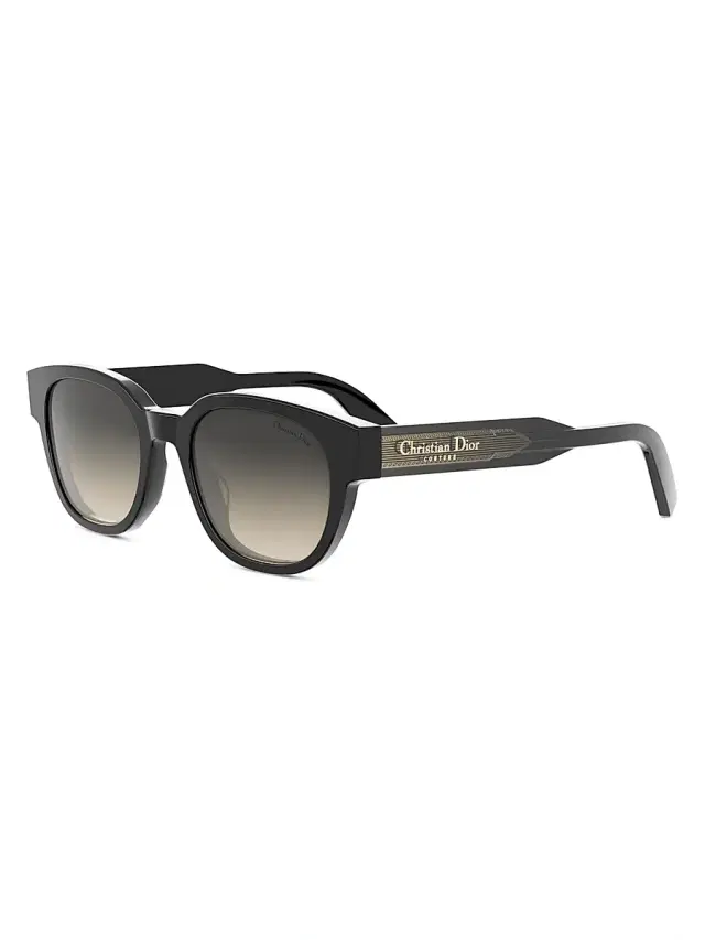 Dior Men's Christian  Label 51MM Round Sunglasses - Black Brown