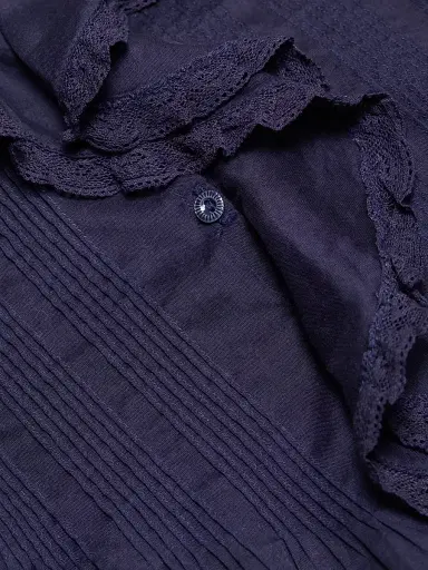 DÔEN Women's Henri Ruffled Top - Adriatic | Thumbnail 7 DÔEN Women's Henri Ruffled Top - Adriatic | Thumbnail 7