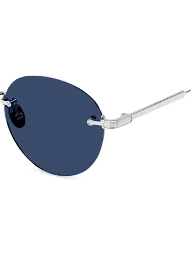 Cartier Men's Signature C 52MM Platinum-Plated Round Sunglasses - Silver | Thumbnail 3 Cartier Men's Signature C 52MM Platinum-Plated Round Sunglasses - Silver | Thumbnail 3