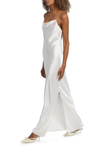 Cami NYC Women's Shallon Embellished-Silk Slip Gown - White - Size Large | Thumbnail 2