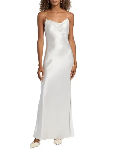 Cami NYC Women's Shallon Embellished-Silk Slip Gown - White - Size Large | Thumbnail 3