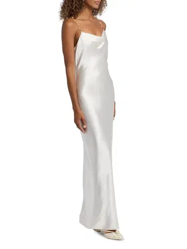Cami NYC Women's Shallon Embellished-Silk Slip Gown - White - Size Large | Thumbnail 4