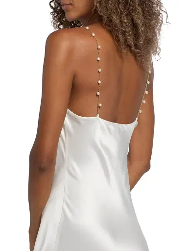 Cami NYC Women's Shallon Embellished-Silk Slip Gown - White - Size Large | Thumbnail 6