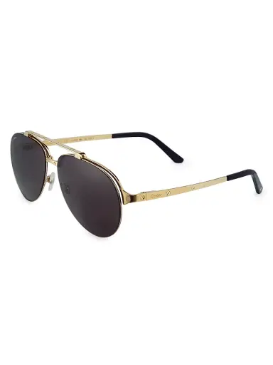 Cartier Men's Santos Evolution 24K Gold-Plated 61MM Pilot Sunglasses - Gold | Thumbnail 2 Cartier Men's Santos Evolution 24K Gold-Plated 61MM Pilot Sunglasses - Gold | Thumbnail 2