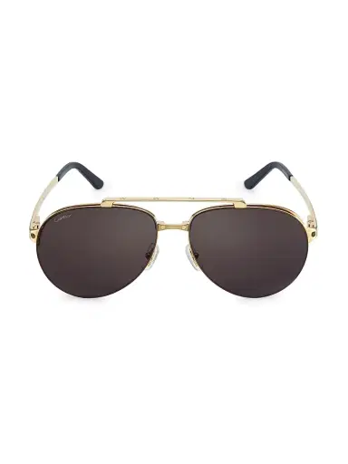 Cartier Men's Santos Evolution 24K Gold-Plated 61MM Pilot Sunglasses - Gold | Thumbnail 1 Cartier Men's Santos Evolution 24K Gold-Plated 61MM Pilot Sunglasses - Gold | Thumbnail 1