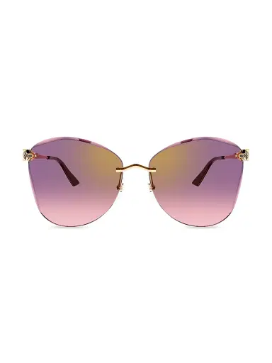 Cartier Women's Panthère Classic 24K-Gold-Plated Butterfly Sunglasses - Purple Gradient | Thumbnail 5