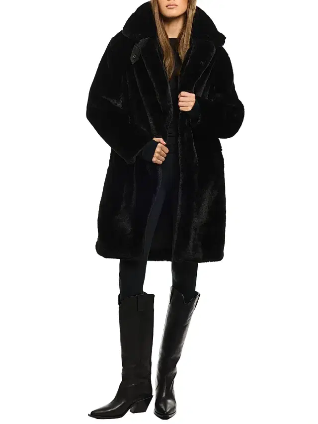 SAM. Women's Marla Faux-Fur Coat - Camel