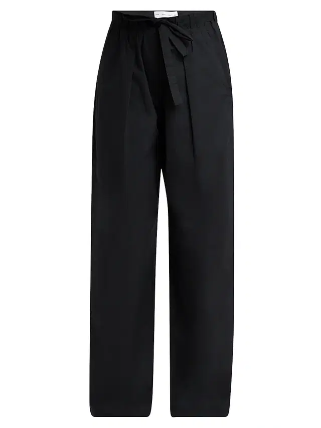 Proenza Schouler White Label Women's Barrett Stretch Cotton Poplin Straight-Leg Pants - Black