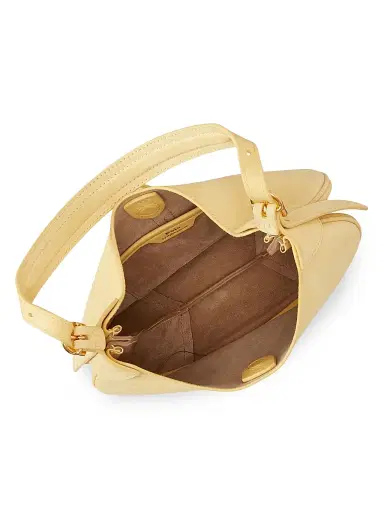 Polo Ralph Lauren Women's Polo ID Small Suede Shoulder Bag - Lemon Meringue | Thumbnail 2