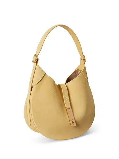 Polo Ralph Lauren Women's Polo ID Small Suede Shoulder Bag - Lemon Meringue | Thumbnail 3