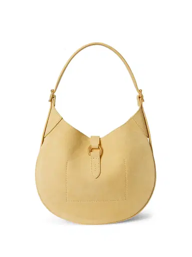 Polo Ralph Lauren Women's Polo ID Small Suede Shoulder Bag - Lemon Meringue | Thumbnail 4