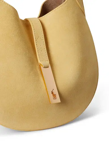 Polo Ralph Lauren Women's Polo ID Small Suede Shoulder Bag - Lemon Meringue | Thumbnail 6