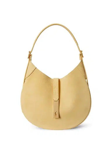 Polo Ralph Lauren Women's Polo ID Small Suede Shoulder Bag - Lemon Meringue | Thumbnail 1