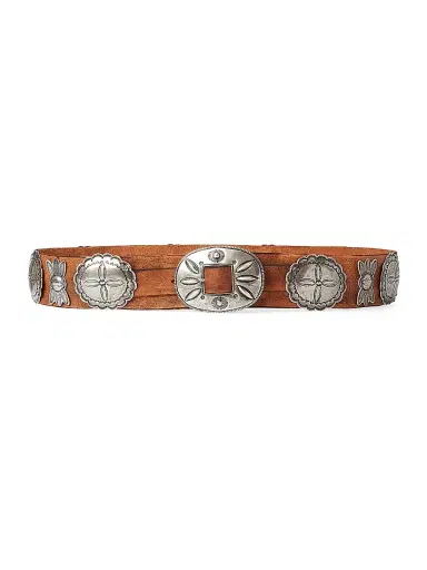 Ralph Lauren Collection Women's Casted Concho Leather Belt - Brown | Thumbnail 1