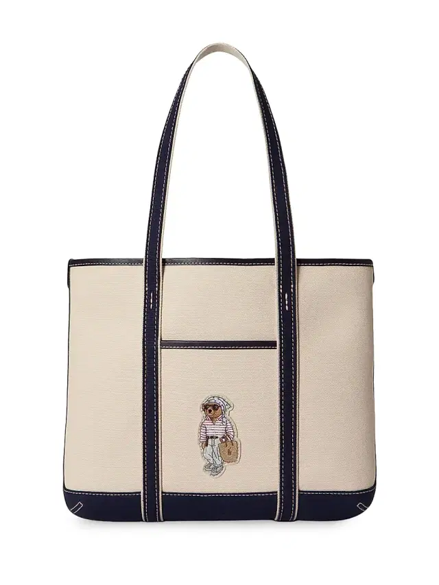 Polo Ralph Lauren Women's Polo Bear Shopper Tote Bag - Ecru Newport Navy