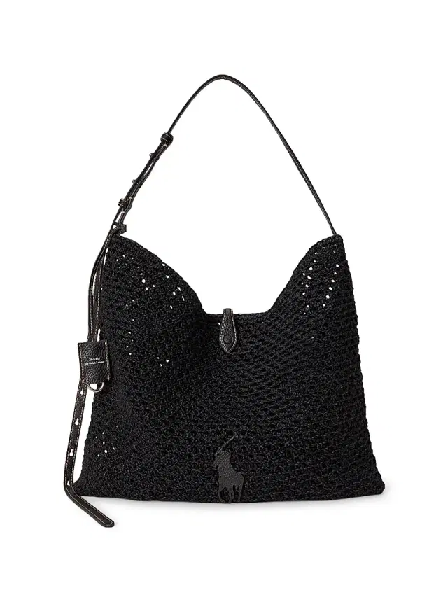 Polo Ralph Lauren Women's Polo Play Waxed Cotton Cord Messenger Bag - Black