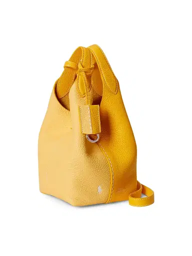 Polo Ralph Lauren Women's Polo Play Small Leather Tote Bag - Canary Yellow Lemon | Thumbnail 3