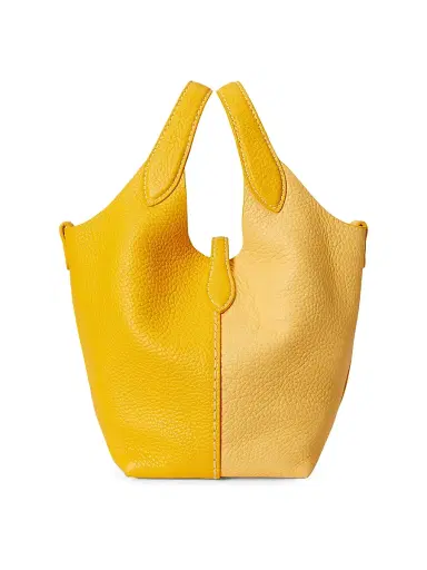 Polo Ralph Lauren Women's Polo Play Small Leather Tote Bag - Canary Yellow Lemon | Thumbnail 4