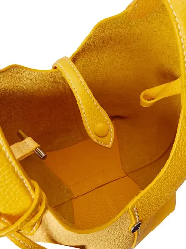 Polo Ralph Lauren Women's Polo Play Small Leather Tote Bag - Canary Yellow Lemon | Thumbnail 5