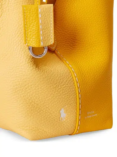 Polo Ralph Lauren Women's Polo Play Small Leather Tote Bag - Canary Yellow Lemon | Thumbnail 6