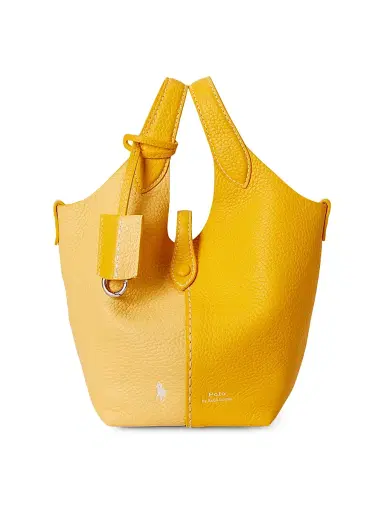 Polo Ralph Lauren Women's Polo Play Small Leather Tote Bag - Canary Yellow Lemon | Thumbnail 1