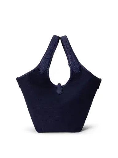Polo Ralph Lauren Women's Polo Play Medium Logo Cotton Canvas Tote Bag - Newport Navy | Thumbnail 3
