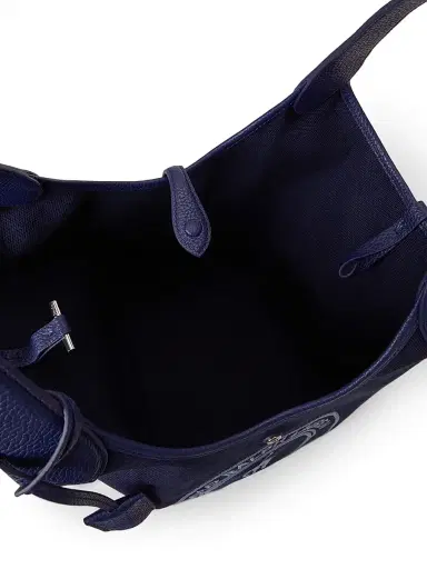 Polo Ralph Lauren Women's Polo Play Medium Logo Cotton Canvas Tote Bag - Newport Navy | Thumbnail 4