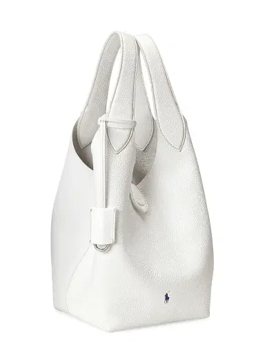 Polo Ralph Lauren Women's Polo Play Medium Leather Tote Bag - Paper | Thumbnail 4