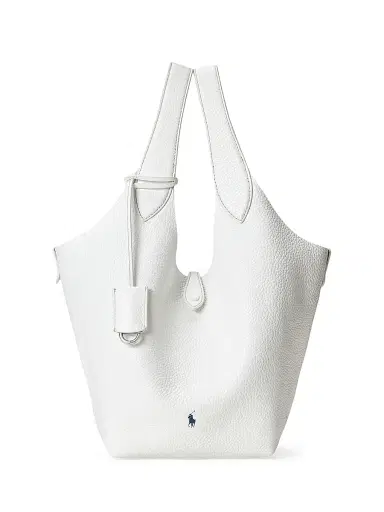 Polo Ralph Lauren Women's Polo Play Medium Leather Tote Bag - Paper | Thumbnail 1