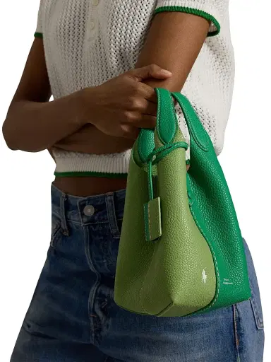 Polo Ralph Lauren Women's Polo Play Small Leather Tote Bag - Parrot Parakeet | Thumbnail 2 Polo Ralph Lauren Women's Polo Play Small Leather Tote Bag - Parrot Parakeet | Thumbnail 2
