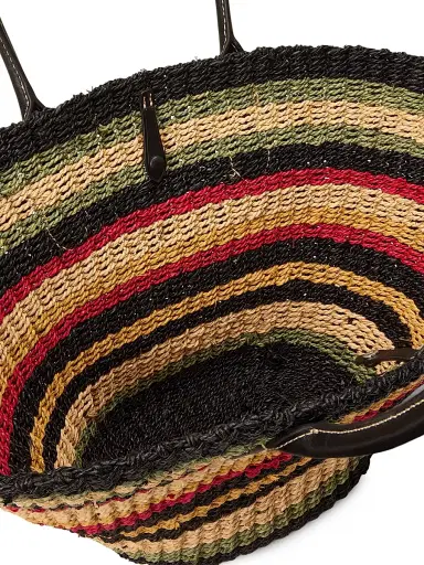 Polo Ralph Lauren Women's Bellport Striped Raffia Tote Bag | Thumbnail 7