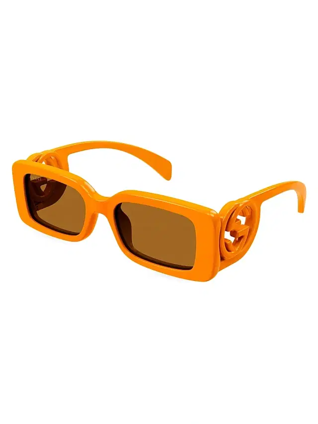 Women's Chaise Longue 54MM Rectangular Sunglasses - Orange Brown