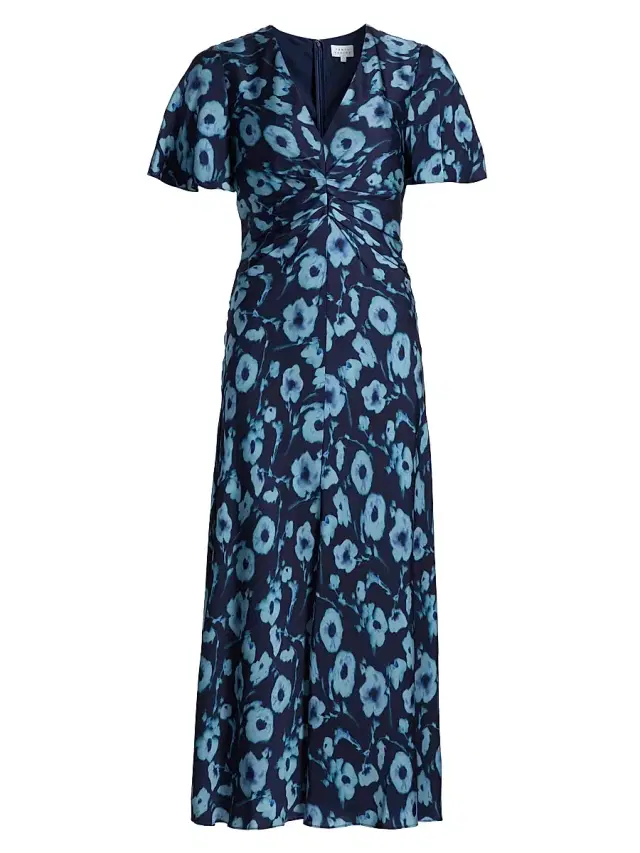 Tanya Taylor Women's Daphne Poppy Dot Midi-Dress - Maritime Blue Multi