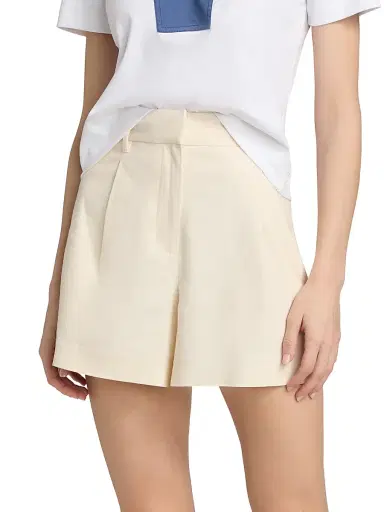 TANYA TAYLOR Women's Jodi Linen-Blend Shorts - Cream - Size 14 | Thumbnail 3 TANYA TAYLOR Women's Jodi Linen-Blend Shorts - Cream - Size 14 | Thumbnail 3