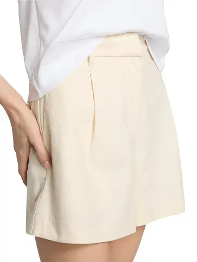 TANYA TAYLOR Women's Jodi Linen-Blend Shorts - Cream - Size 14 | Thumbnail 6 TANYA TAYLOR Women's Jodi Linen-Blend Shorts - Cream - Size 14 | Thumbnail 6