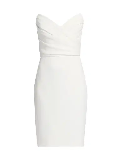 Amsale Women's Pleated Strapless Cocktail Dress - Silk White - Size 10 | Thumbnail 1 Amsale Women's Pleated Strapless Cocktail Dress - Silk White - Size 10 | Thumbnail 1