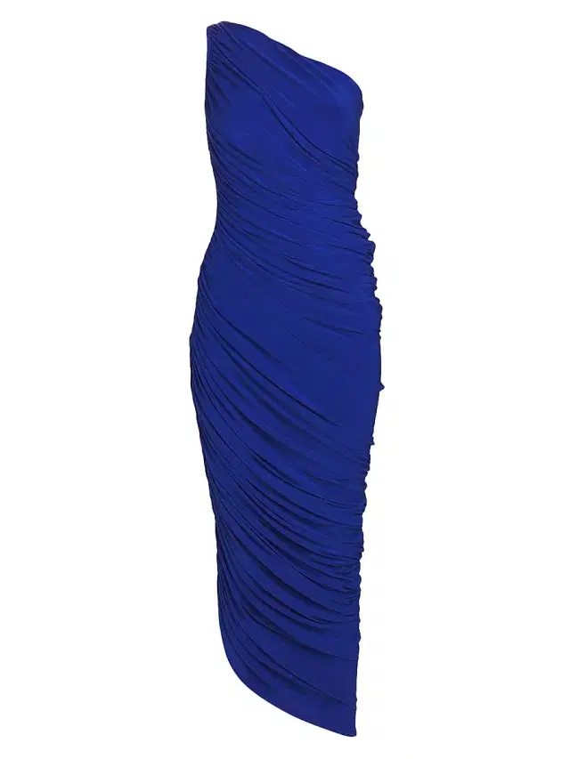 Norma Kamali Women's Diana Ruched One-Shoulder Gown - Electric Blue