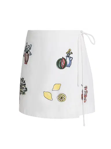 TANYA TAYLOR Women's Agnes Cotton Mini Wrap Skirt | Thumbnail 1 TANYA TAYLOR Women's Agnes Cotton Mini Wrap Skirt | Thumbnail 1