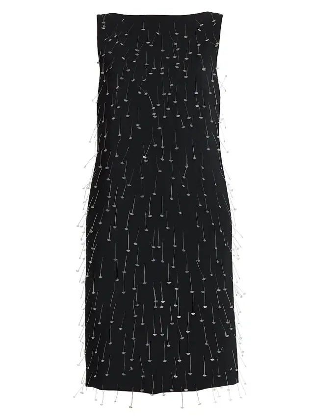 MOSCHINO Women's Embellished Crepe Knee-Length Dress - Multi Black