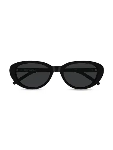 Saint Laurent Women's 55MM Oval Sunglasses - Black | Thumbnail 3