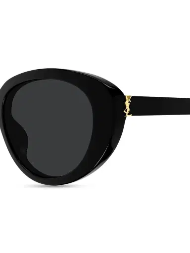 Saint Laurent Women's 55MM Oval Sunglasses - Black | Thumbnail 4